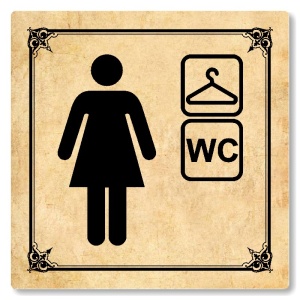 Šatna ženy, wc, 148x148mm, pergamen, Nebraska